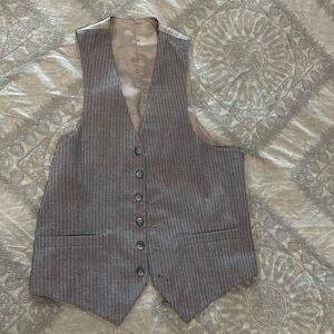 Timeless grey pinstripe men’s vest